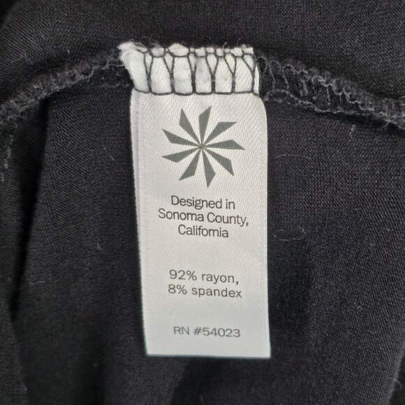 Womens Athleta Black Sleeveless Ruched Midi Dress Rayon Spandex Blend Size M - Picture 3 of 8